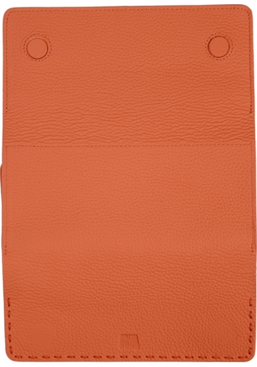 Mft Leather Hakiki Deri El Portföyü Cüzdan Hilton 8926 Flother Mat Turuncu