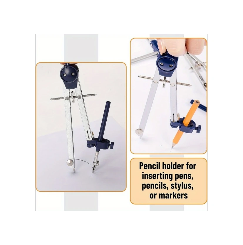 Wangxi Kırmızı 13 Parça Profesyonel Geometri Seti, Mühendisler İçin Metal Pergel Ve Çizim Araçları