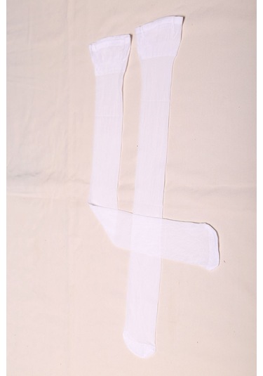 Mokashopin - Dantelsiz Jartiyer Çorabı Beyaz - 1100.1364. 001