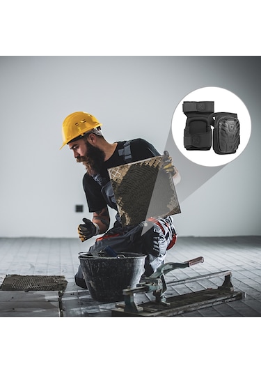 Samdoo Profesyonel Dizlik - Kaymaz Pvc Diz Pedi, İnşaat Ve Bahçe İşleri İçin Siyah