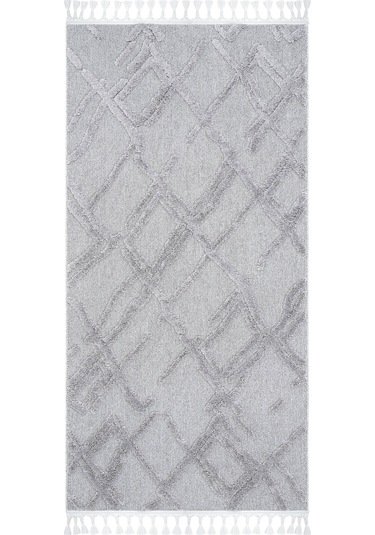 Cool Halı Palazzo Gri Mutfak Halısı Yumuşak Bukle Tezgah Önü Leke Tutmaz İskandinav Kabartmalı Halı