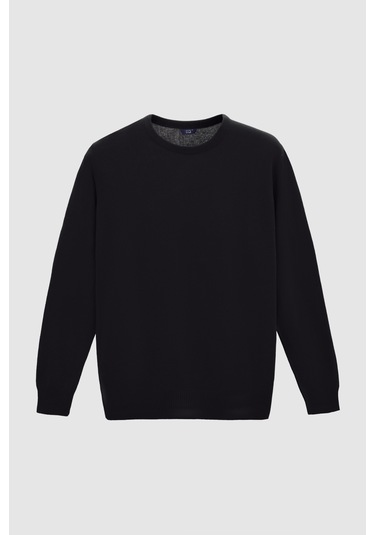 Ds Damat Regular Fit Siyah Düz Kazak 1hc060196016m 001