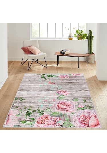 Rovigo Home Dijital Baskı Kaymaz Taban Salon Halısı Rvg1059