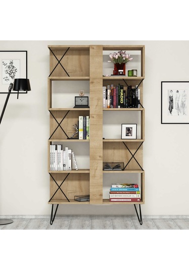 Variant Extra Raflı Çalışma Masası Ve Kitaplık Takımı - Meşe