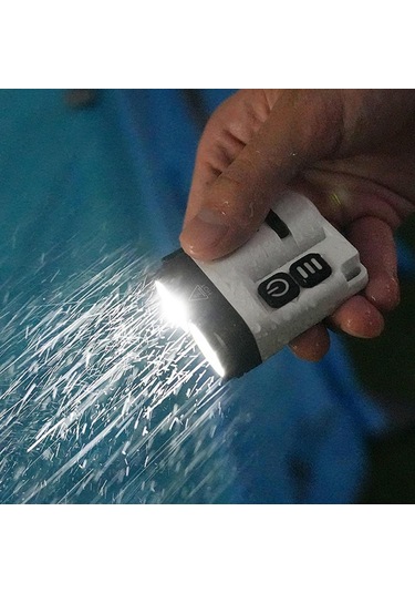 Suntek Klip El Feneri Şapka Işığı Anahtarlık Cep Seyahat Beyaz