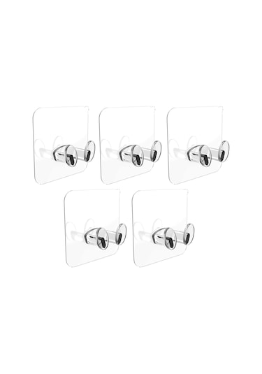 Suntek 5x Yapışkanlı Duvar Kancası İz Bırakmayan Banyo Mutfak Depolama Odası Çok Renkli