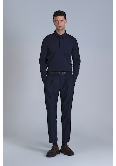 Lufian Erkek Evan Uzun Kol T-shirt 112040034 Lacivert Lacivert