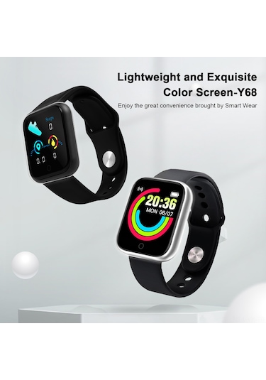 Vkemall Y68 1.44" Ips Tek Dokunmatik Ekran Akıllı Spor Saat