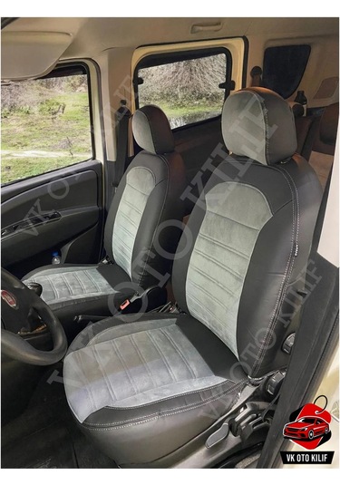 Vk Auto Fiat Doblo Araca Özel Koltuk Kılıfı Gri-siyah