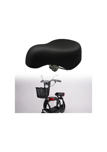 Suntek Elektrikli Bisiklet Sele Rahat Geniş Şok Emici Yetişkin Siyah