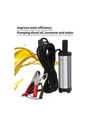 Honeybeeshop Simli Gri 12v Dc Dalgic Pompa Dizel Su Yag Transferi Icin Filtreli Paslanmaz Celik Govde