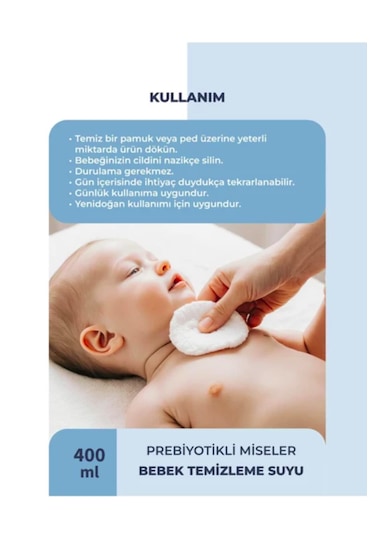 Le Natura Prebiyotikli Durulanmayan Bebek Miseler Su 2 X400 Ml