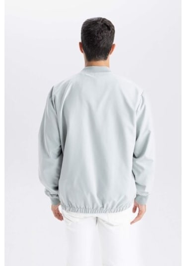 DeFacto Su İtici Hafif İnce Bomber Mont Ceket Kolej Yaka Fermuarlı Cepli Mevsimlik D7447AX24AUGN1255 Yeşil