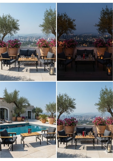 Hexa Lounge Dış Mekan Oturma Takımı Siyah