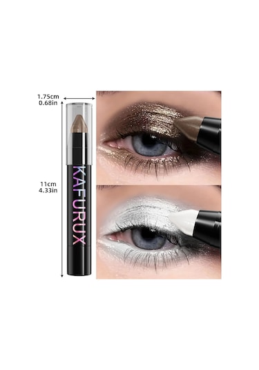 24 Renk Sedefli Glitter Göz Farı Eyeliner Kalem Su Geçirmez Mat Çıplak Göz Farı 14 Dark Topaz