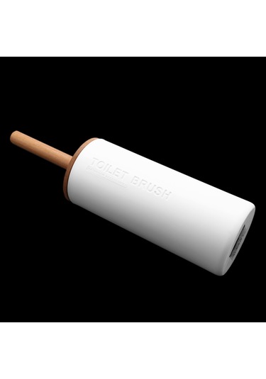 Bambu Zemin Ayaklı Tuvalet Fırçası Seti Taban Banyo Tuvalet Fırçası Beyaz