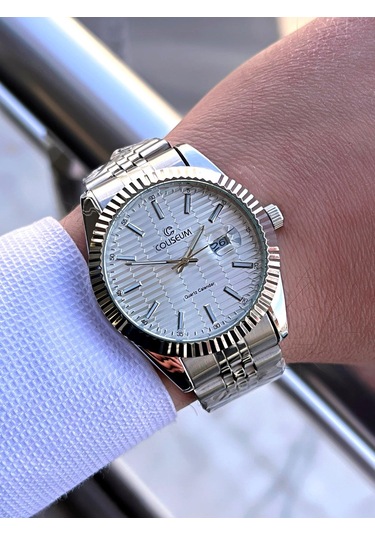 Coliseum Çelik Kordon Takvimli Kadran Kutulu Seri Erkek Kol Saati Ft.aas.ı003