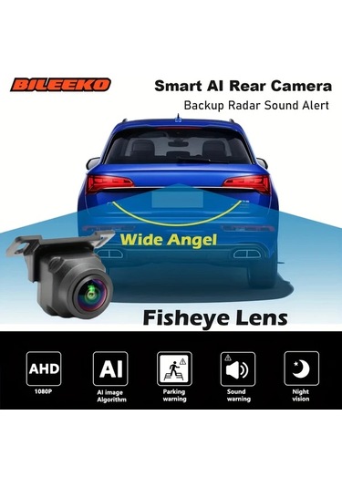 Xuweiwei Aı Smart Park Kamerası Ahd 1080p Hd Sesli Uyarı Geniş Açılı Geri Görüş Park Gözetimi Hırsızlık Önleyici Araç Güvenlik Kamerası Siyah