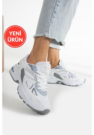 Kadın Beyaz Spor Ayakkabı Günlük Rahat Air Taban Sneaker N110