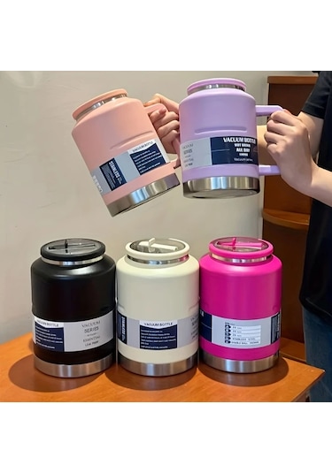 Maxaccess Pink Color 50oz Paslanmaz Celik Vakumlu Termos Matara Sap Agizlik Sizdirmaz Pembe Renk