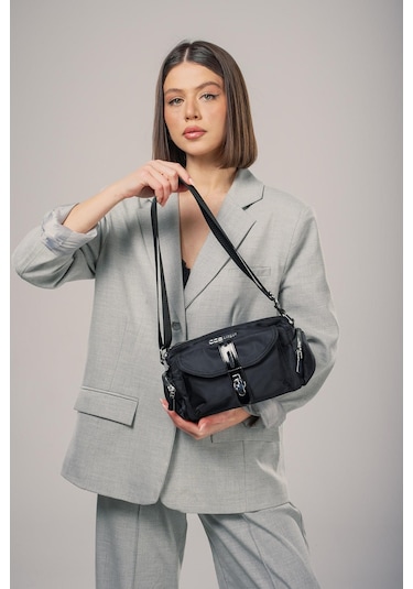 Ççs Kadın 17888 Omuz Çantası Siyah-bej Siyah - Bej