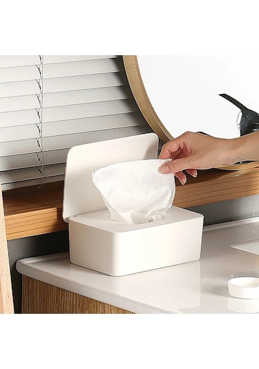 A9-ev Plastik Toz Geçirmez Islak Mendil Saklama Kutusu Kapaklı Ev Masaüstü Doku Saklama Kutusu Taşınabilir Islak Mendil Dispenseri 15 Renk