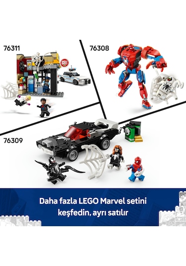 LEGO® Marvel Örümcek Adam, Venom Arabasına Karşı 76309 - 7 Yaş ve Üzeri Çocuklar için Yaratıcı Oyuncak Yapım Seti (254 Parça)
