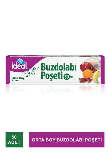 İdeal Orta Boy Buzdolabı Poşeti 50 Adet - 24x33 Cm-