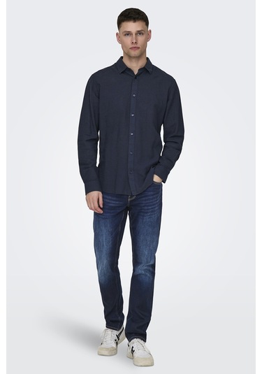 Only & Sons Erkek Gömlek 22012321 Lacivert Lacivert