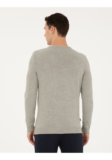 Pierre Cardin Erkek Açık Gri Melanj Kazak /triko 50296575-vr091 Açık Gri Melanj