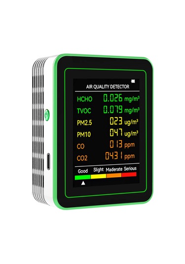 Lemestar 6'lı Hava Kalitesi Dedektörü: Pm2.5/pm10/formaldehit/tvoc/karbondioksit/karbonmonoksit Zn-mt26 Co Beyaz