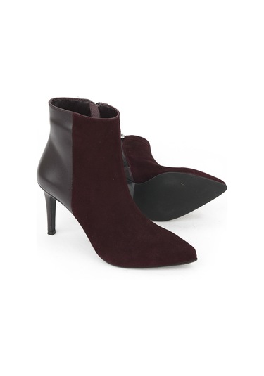 Ziya, Kadın Hakiki Deri Bot 1531030z25104 Bordo 1531030z25104 400 Bordo