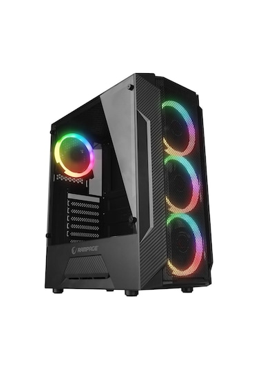 Rampage Fusıon 650w 80+ Bronze 4 12cm Rainbow Temperli Camlı Atx Mid-t Gaming Oyuncu Kasası