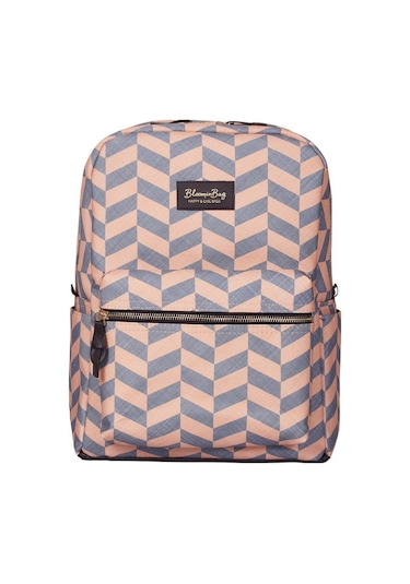 Bloominbag Smokey Chevron 13-14 İnç Laptop / Macbook Sırt Çantası Gri - Taba