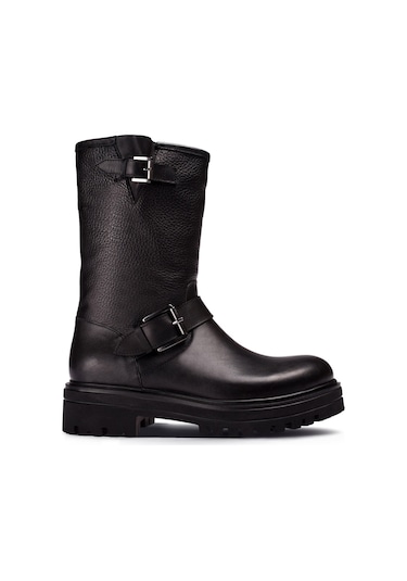 Deery Hakiki Deri Siyah Kadın Bot Siyah (539893211) Siyah