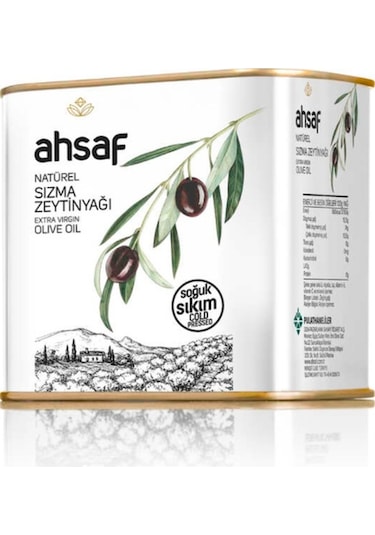 Ahsaf Soğuk Sıkım Naturel Sızma Zeytinyağı Teneke 500 ML