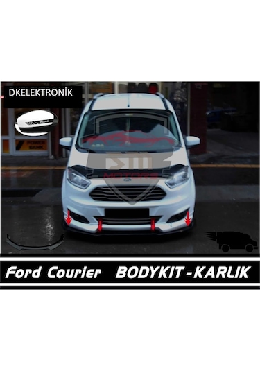 Dkelektronik Ford Tourneo Courier Ön Tampon Eki Bodykit Lip 127 Pionablack Parlak Siyah