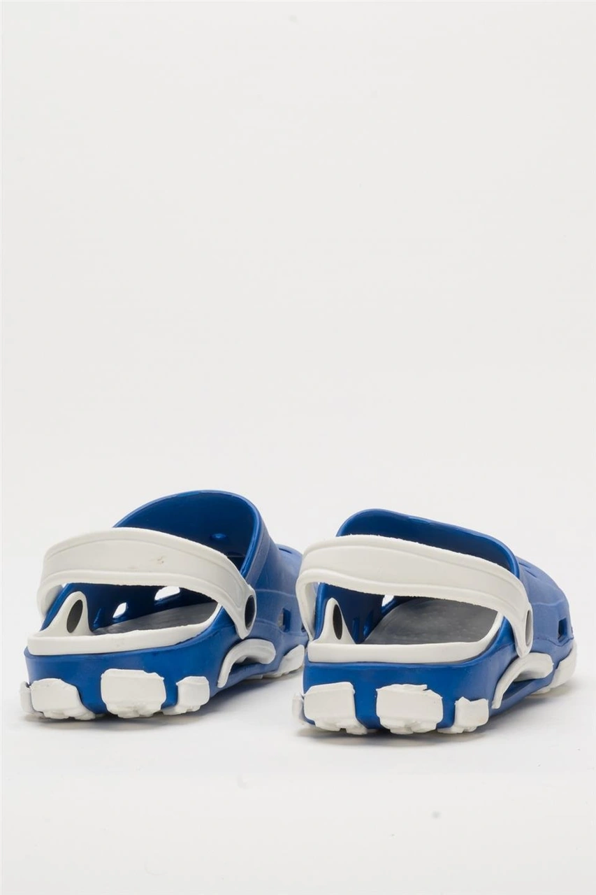 Unisex Çift Tabanlı Ortopedik Hemşire Doktor Aşçı Laboratuvar Deniz Havuz Terliği Sandalet Mavi - Beyaz Mavi - Beyaz