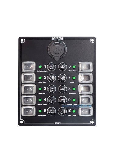 Goldsea Switch Panel 10'lu Küçük Ebatlı Şarj Soketli