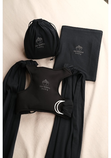 Sırt Destekli Ayarlanabilen Sling, Taşıma Şalı, Ana Kucağı Siyah