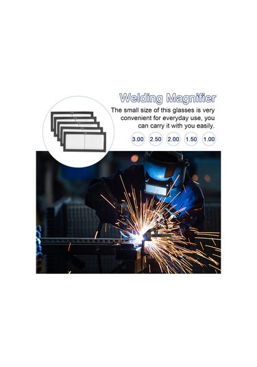 Vkemall Güneş Welder Lens - Cam Büyütücü Lens 1.0-3.0 Dioptri - Kaynak, Ark Kaynak Ve Kesim İçin Korumalı, Değiştirilebilir Maske Aksesuarı