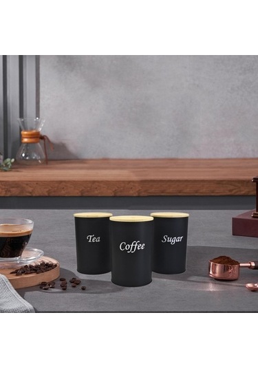 Trendooze Baharatlar İçin Mutfak Kutusu Seti Siyah Model Siyah