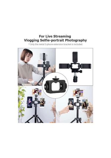 Singree 3'lü Telefon Desteği - Profesyonel Canlı Yayın Ve Vlog Çekimleri İçin Hafif Metal Stand