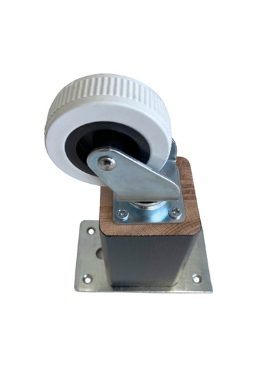 Kale Ahşap Tekerli Ayak Mobilya Masa Ve Dolap Tekerli Ayağı Frensiz 12cm Antrasit 4 Adet Kayın Antrasit