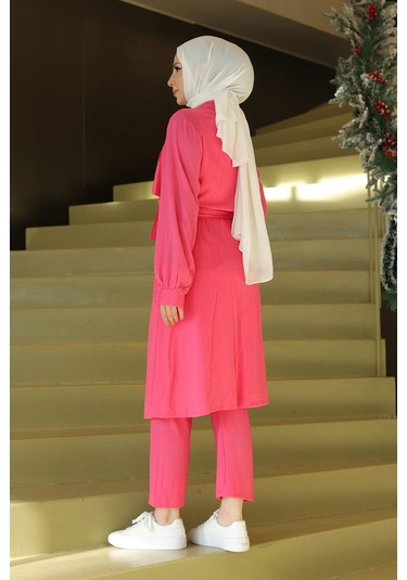 Ay Parça Detaylı Takım Fuşya Fuşya