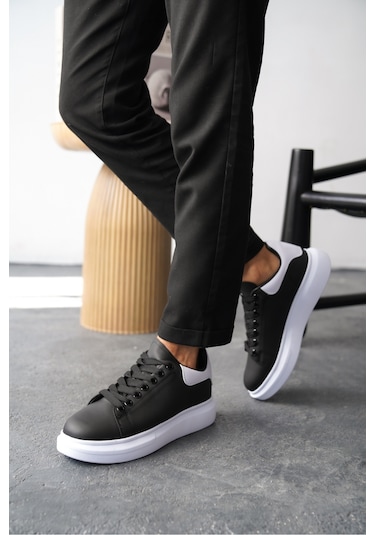 Daxors D0125 Günlük Ortopedik Erkek Sneaker Spor Ayakkabı Siyah-beyaz