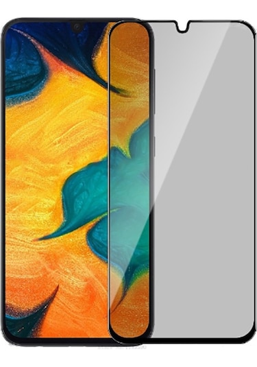 Galaxy A22 4G New 5D Privacy Hayalet Cam Ekran Koruyucu Siyah