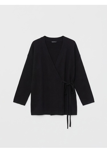 Lc Waikiki Siyah Kruvaze Yaka Kadın Kimono