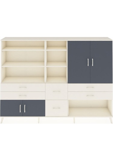 Arges Dolap 10 Raflı 6 Çekmeceli 4 Kapaklı 220x30x163 Aytaşı-antr Aytaşı-antrasit/aytaşı