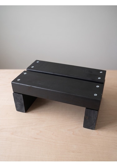 Nest Woodtr Doğal Ahşap Tek Katlı Basamak Tabure Yükseltici 30x25x15cm 1adet Siyah - Siyah